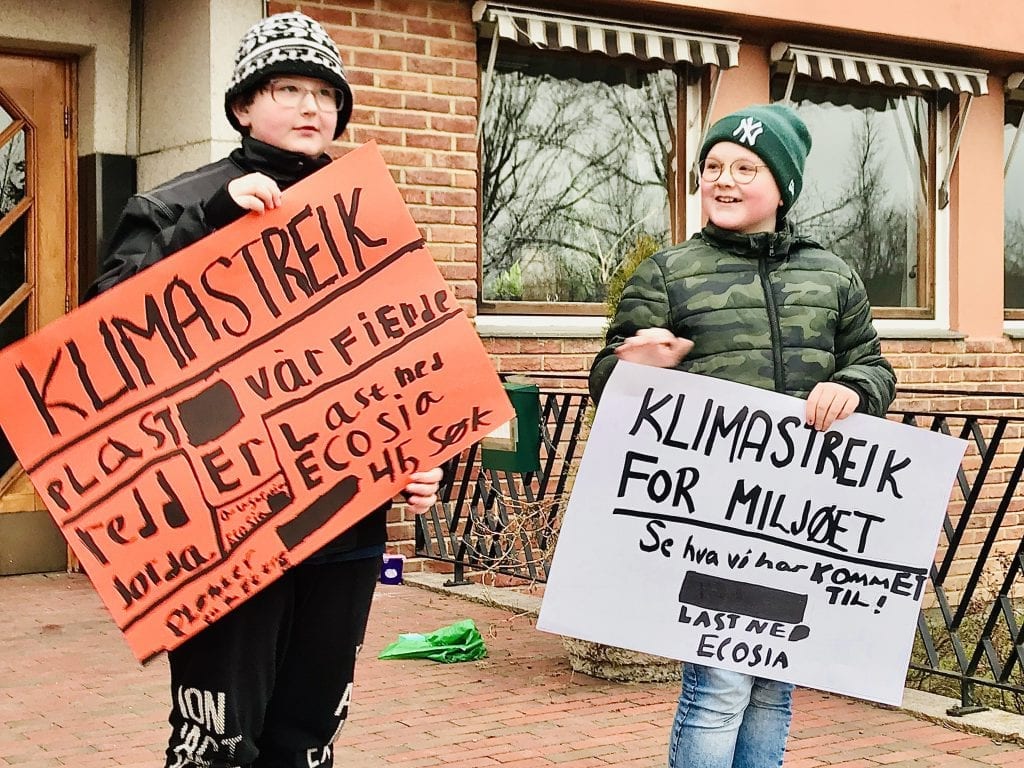 Klimastreik, Flisa, klimabrøl, lørdag 8. februar 2020. Foto: Øistein Wien