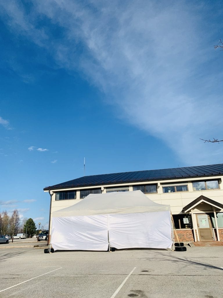Korona-testsenter. Foto: Liv Rønnaug B. Lilleåsen