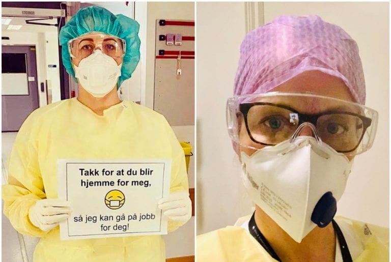 FØRSTELINJA: Linn Annika Nilsen fra Braskereidfoss (t.v.) og Anita Brattli fra Grue står midt i kampen for å redde de sykeste av de sykeste.