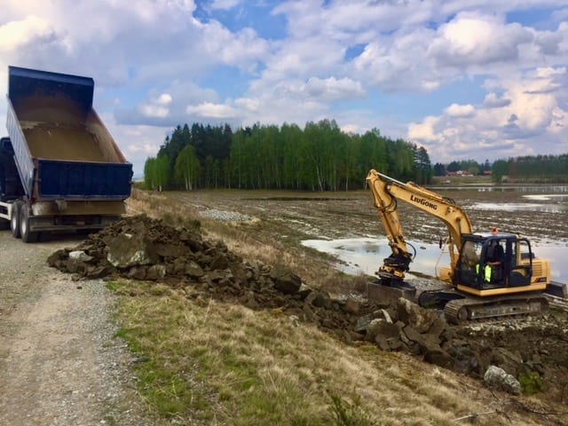 FLOMSIKRING: Flomverken ved Stemsrud på Namnå er ferdig utbedret, og er et av flere tiltak som Grue kommune har satt i gang for å være godt rustet for en mulig vårflom. Arkivfoto