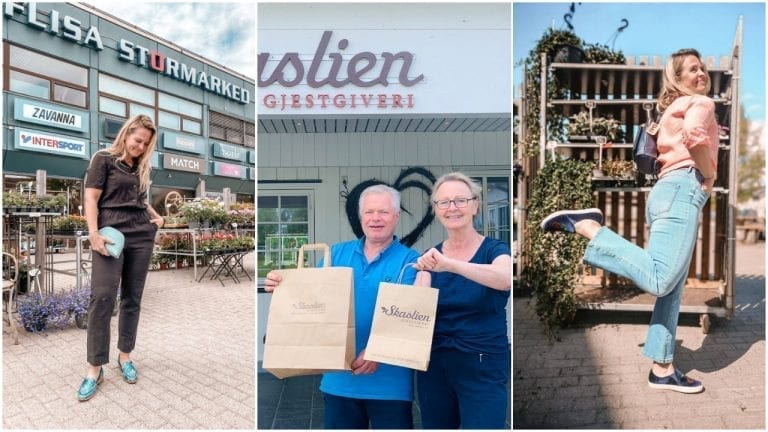 NYE VEIER: Flere i det lokale næringslivet går nye veier for å møte korona-krisa. Her er Tag your shoes som samarbeider med Match for å fronte lokal mote og Skaslien Gjestgiveri som har startet med takeaway. Fotomontasje: Tag your shoes/Liv Rønnaug B. Lilleåsen