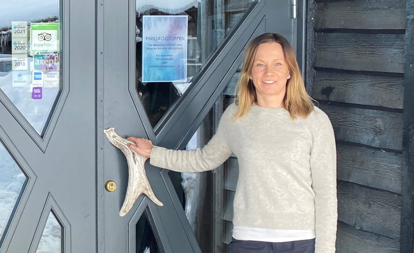 STENGT IGJEN: Finnskogtoppen velværehotell stenger dørene som følge av smittesituasjonen i Oslo-området. Therese Appel håper å kunne åpne døra igjen 20. februar.