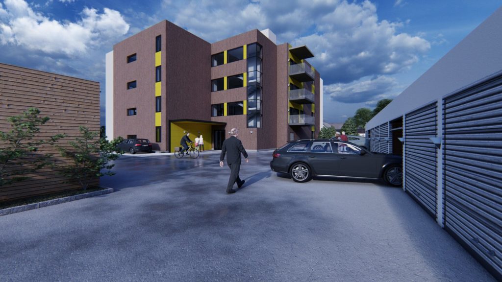 SENTRUMSNÆRT: Frøyas gate 1 ligger nært Nedre Kjølen bo- og aktivitetssenter, og det er kort veg til resten av Flisa sentrum.
