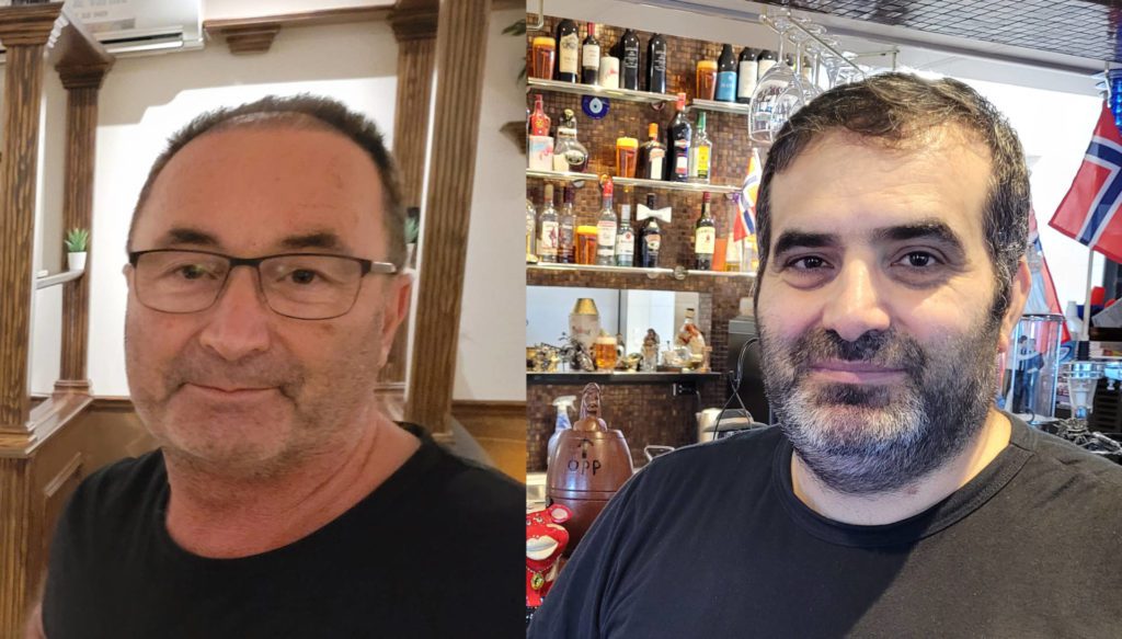 ULIKE REGLER: Orhan Dogan ved Kaktus (til venstre) og Orhan Dogan ved Flamingo får fra fredag ulike regler. Bakgrunnen er at Grue tilhører opptaksområdet til Akershus Universitetssykehus.