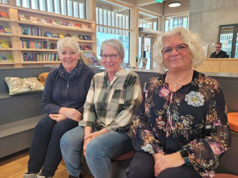 MARKERER KVINNEDAGEN: Tirsdag blir det markering av Kvinnedagen i biblioteket i Våler. Hilde Kragebøl (fra venstre), Sol Olastuen og May-Liss Sæterdalen håper mange kvinner tar turen.