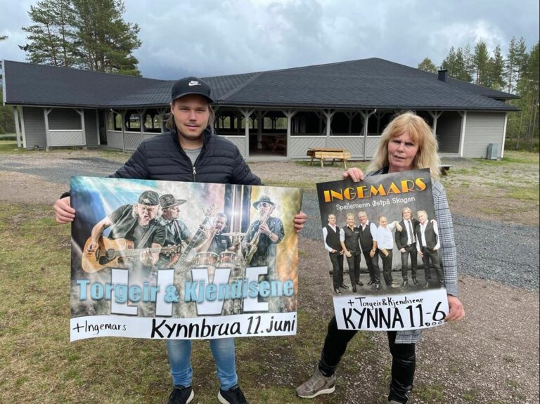 FYLLER FESTPLASSEN IGJEN: Lørdag er det klart for årets utefest på Kynnbrua i regi av Nabo'n. Jonas Midtsundstad og Julianne Mobekk håper mange kommer for å høre Ingemars og Torgeir & Kjendisene.