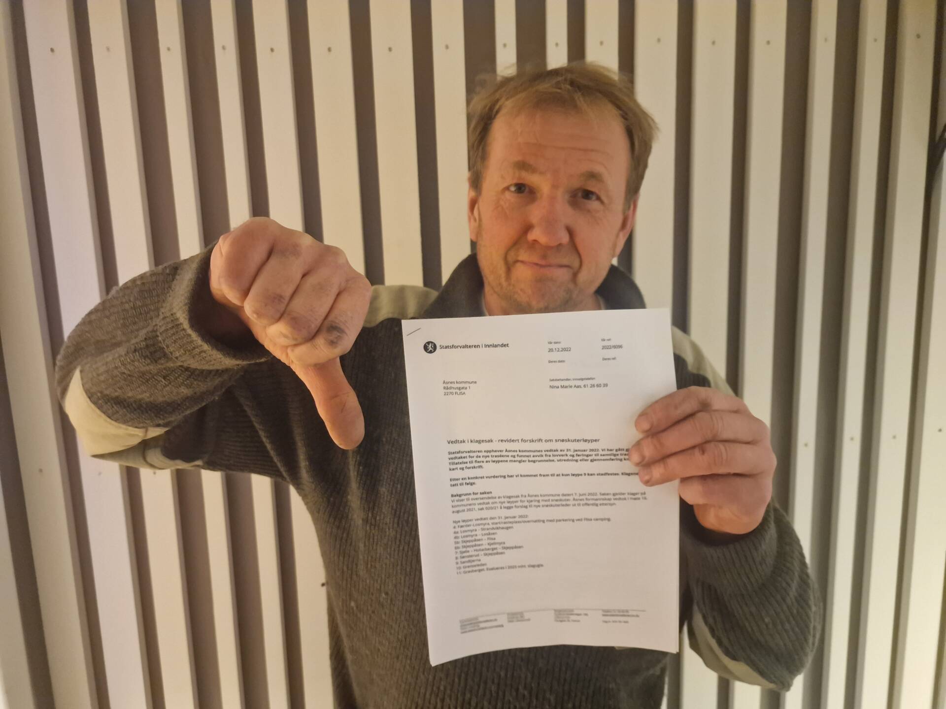 SKUFFET: Arild Bredesen i snøscootergruppa i Åsnes Finnskog Idrettslag er skuffet over vedtaket fra Statsforvalteren i Innlandet. Nå må jobben startes på nytt for å få utvidet snøscooterleden.