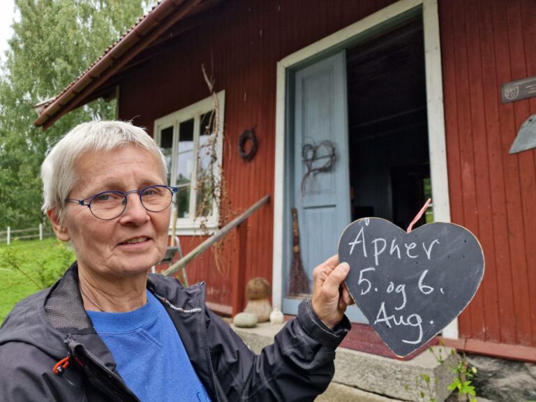 ÅPNER DØRENE: Karen Syversætre er klar for Gardtassing igjen, og åpner dørene til Syversætre gård lørdag 5. og søndag 6. august. Også påfølgende helg holder kunstutstillingen åpen.