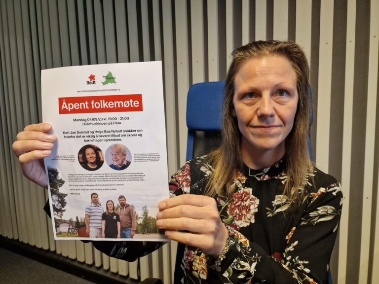 HÅPER PÅ FULL KINO: Jannice Lykke Birkeland i Rødt Åsnes håper mange tar turen på det åpne folkemøtet mandag.